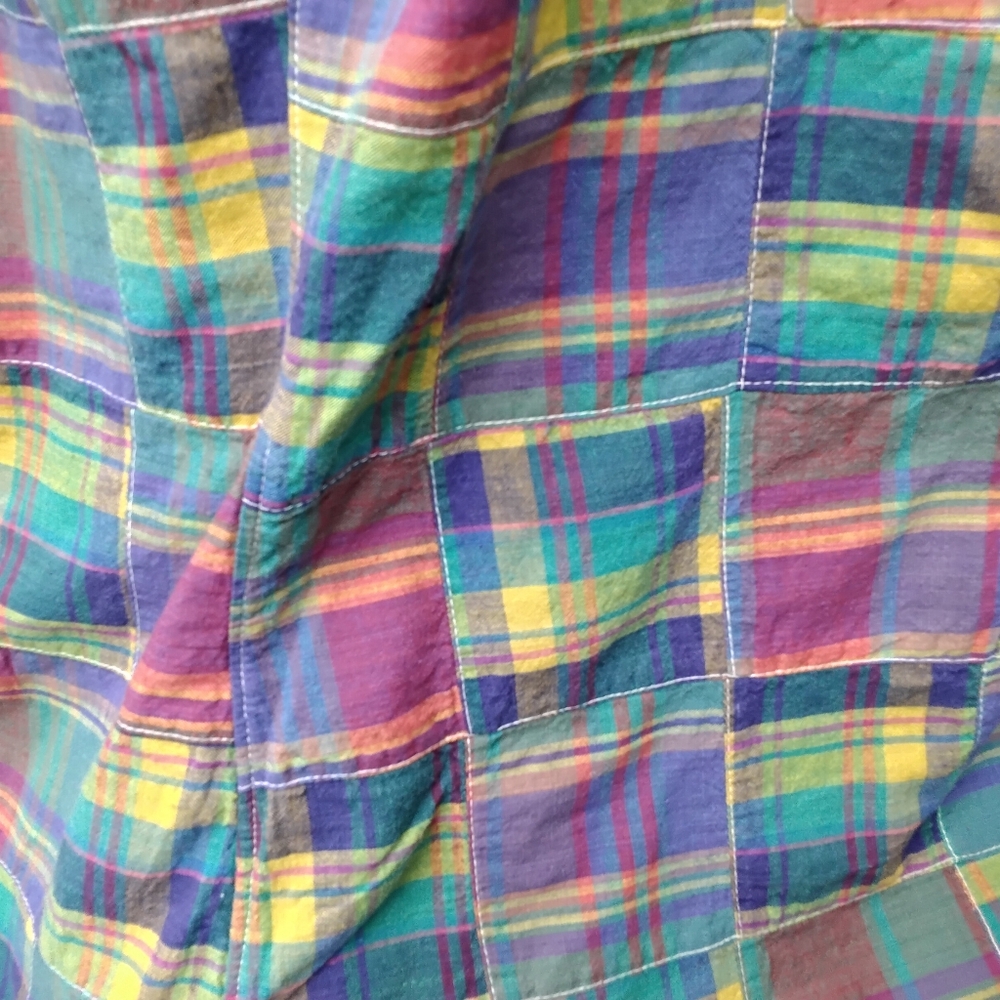 3999 Size Large Petite Sleeveless Plaid Wide-Leg Jumpsuit - Multicolor - Picture 5 of 5